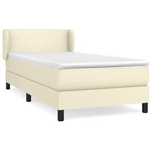 Box spring postel s matrací krémová 90x190 cm umělá kůže - obrázek 2