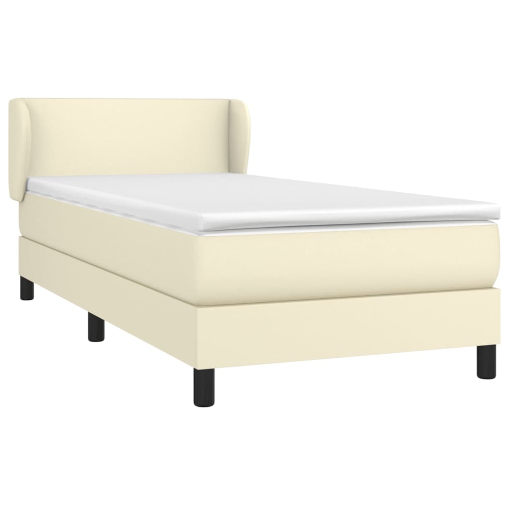 Thumbnail - vidaXL Boxspringbett mit Matratze Creme 100x200 cm Kunstleder