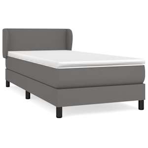 Box spring postel s matrací šedá 100x200 cm umělá kůže - obrázek 2