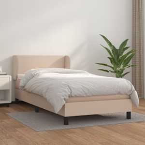 Box spring postel s matrací cappuccino 100x200 cm umělá kůže - obrázek 1