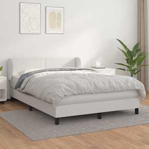 Box spring postel s matrací bílá 140 x 190 cm umělá kůže - obrázek 1
