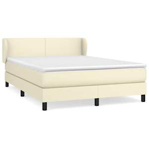 Box spring postel s matrací krémová 140x190 cm umělá kůže - obrázek 2