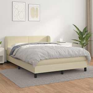 Box spring postel s matrací krémová 140x190 cm umělá kůže - obrázek 1