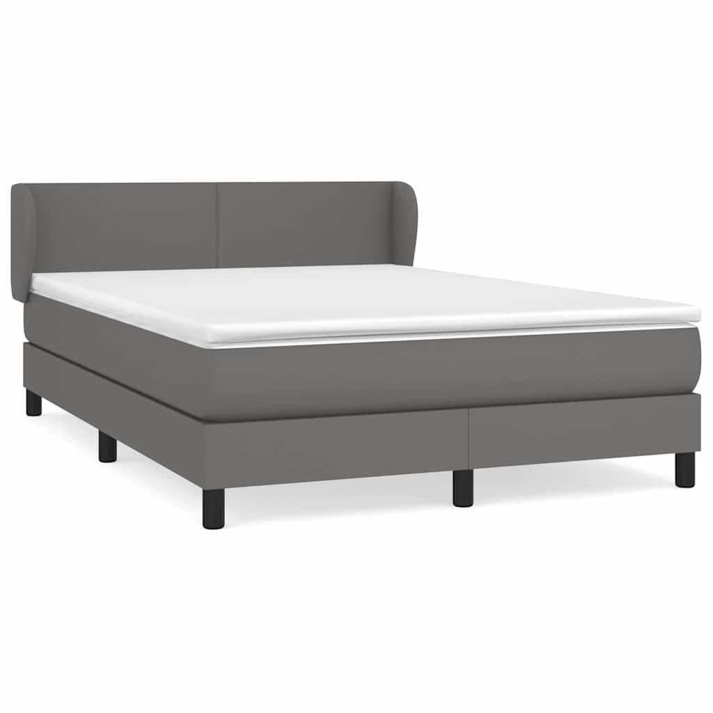 vidaXL Boxspring met matras kunstleer grijs 140x190 cm, foto 3