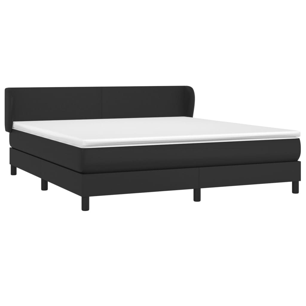 Thumbnail - vidaXL Boxspringbett mit Matratze Schwarz 160x200 cm Kunstleder