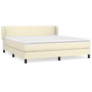 Box spring postel s matrací krémová 160x200 cm umělá kůže - obrázek 2