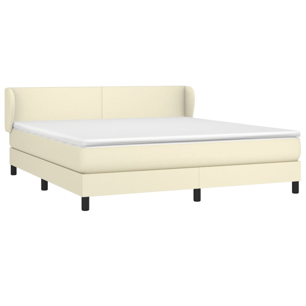 Box spring postel s matrací krémová 160x200 cm umělá kůže 3127201