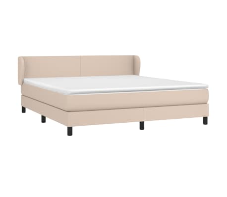 vidaXL Sommier &agrave; lattes de lit avec matelas Cappuccino 160x200 cm