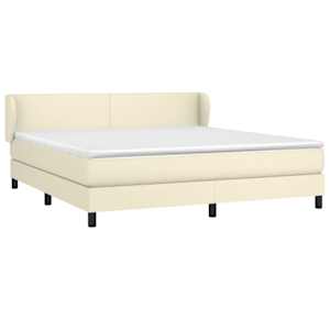 Box spring postel s matrací krémová 180x200 cm umělá kůže - obrázek 3