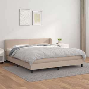 Box spring postel s matrací cappuccino 180 x 200 cm umělá kůže - obrázek 1