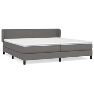 Box spring postel s matrací šedá 200x200 cm umělá kůže - obrázek 2