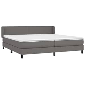 Box spring postel s matrací šedá 200x200 cm umělá kůže - obrázek 3