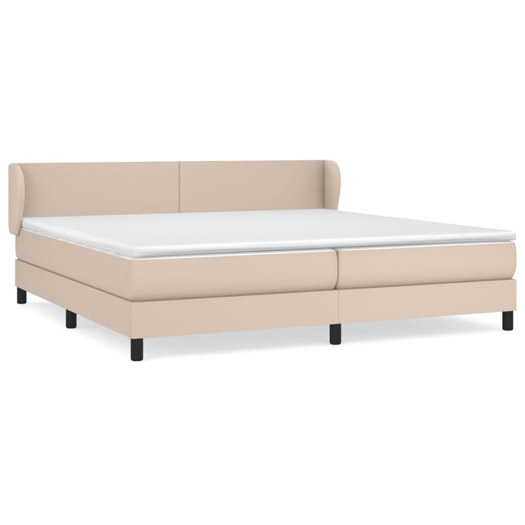 vidaXL Box spring postel s matrací cappuccino 200 x 200 cm umělá kůže