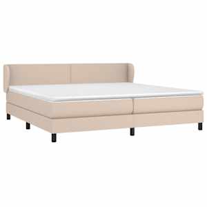Box spring postel s matrací cappuccino 200 x 200 cm umělá kůže - obrázek 3