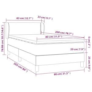 Box spring postel s matrací cappuccino 80 x 200 cm umělá kůže - obrázek 7