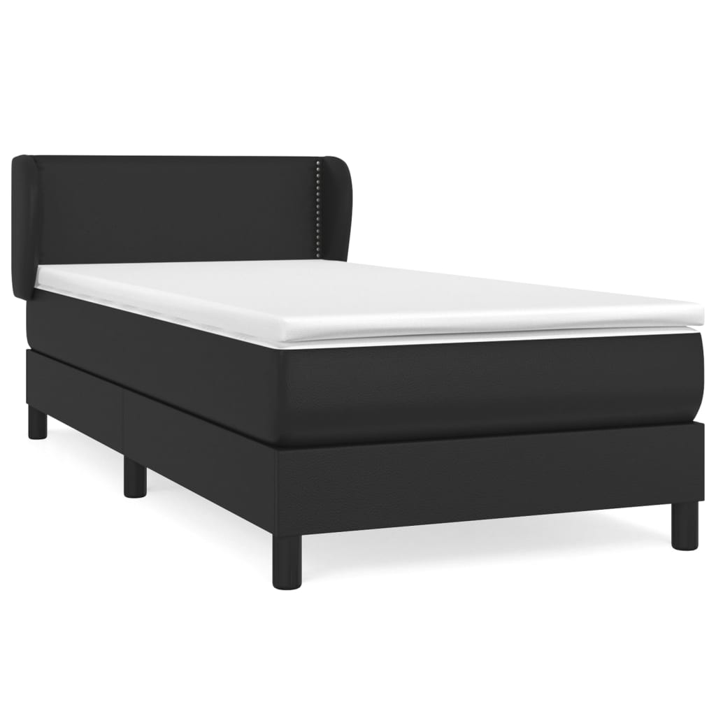 vidaXL Box spring postel s matrací černá 90x190 cm umělá kůže