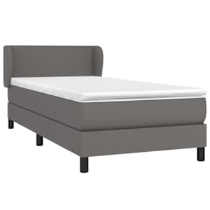 Box spring postel s matrací šedá 100x200 cm umělá kůže - obrázek 3
