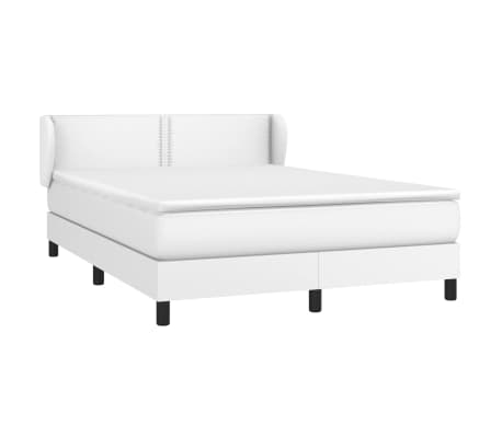 vidaXL feh&eacute;r műbőr rug&oacute;s &aacute;gy matraccal 140x190 cm