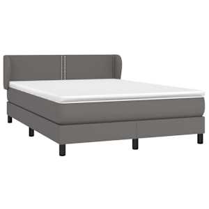 Box spring postel s matrací šedá 140 x 190 cm umělá kůže - obrázek 3