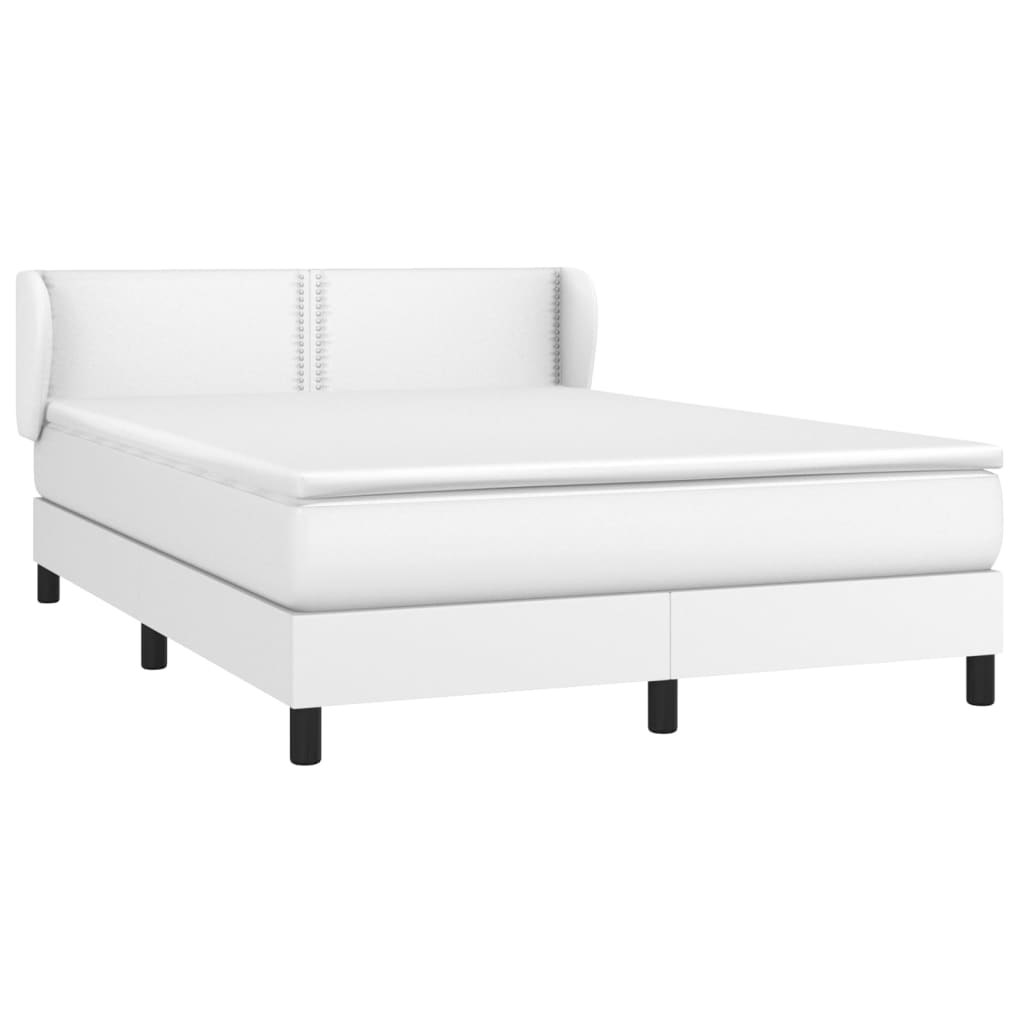 vidaXL Boxspring met matras kunstleer wit 140x200 cm afbeelding