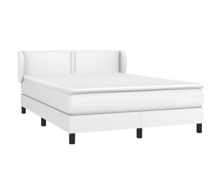 vidaXL fehér műbőr rugós ágy matraccal 140 x 200 cm