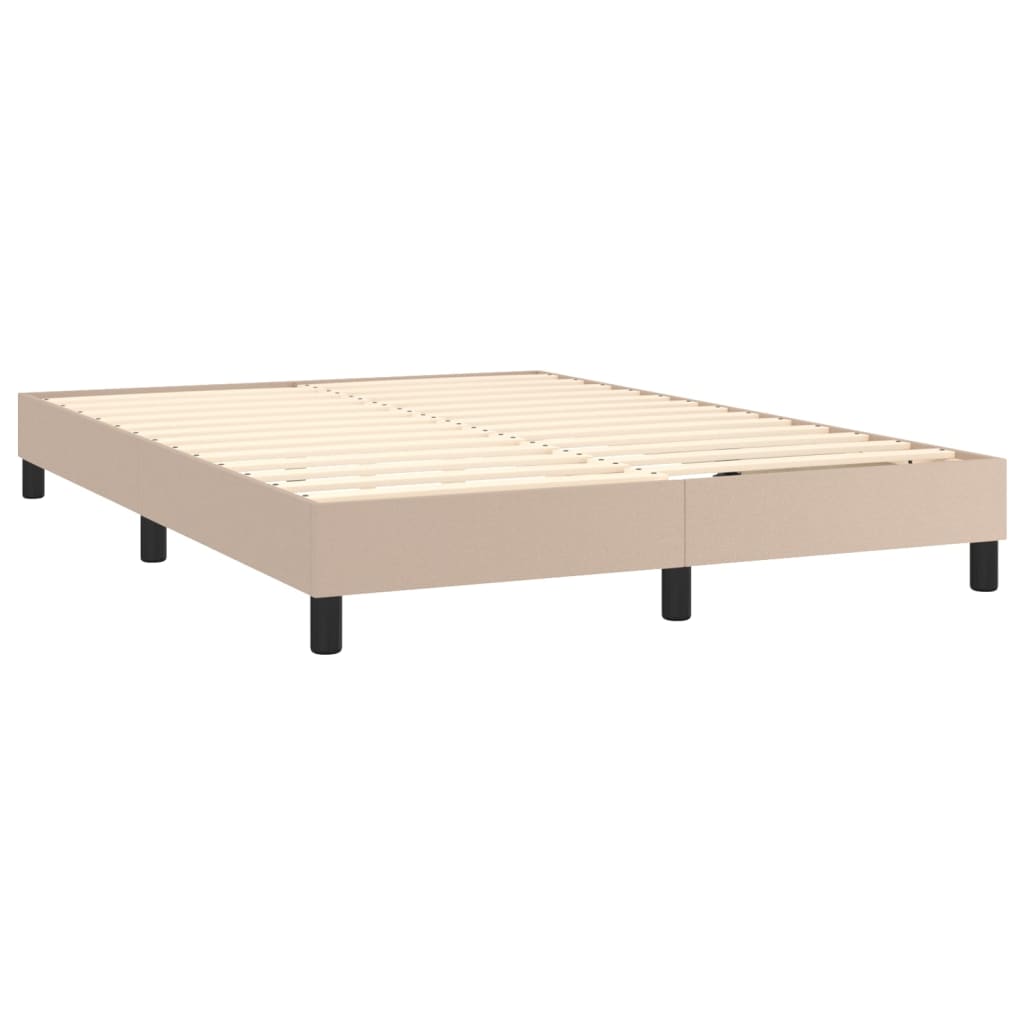 Box spring postelja z vzmetnico kapučino 140x200cm umetno usnje