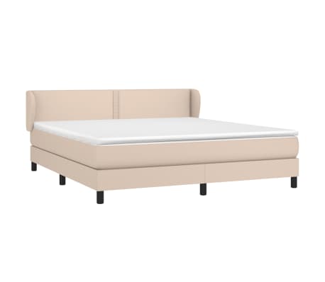 vidaXL Boxspring posteľ s matracom kapuč&iacute;nov&aacute; 160x200 cm umel&aacute; koža