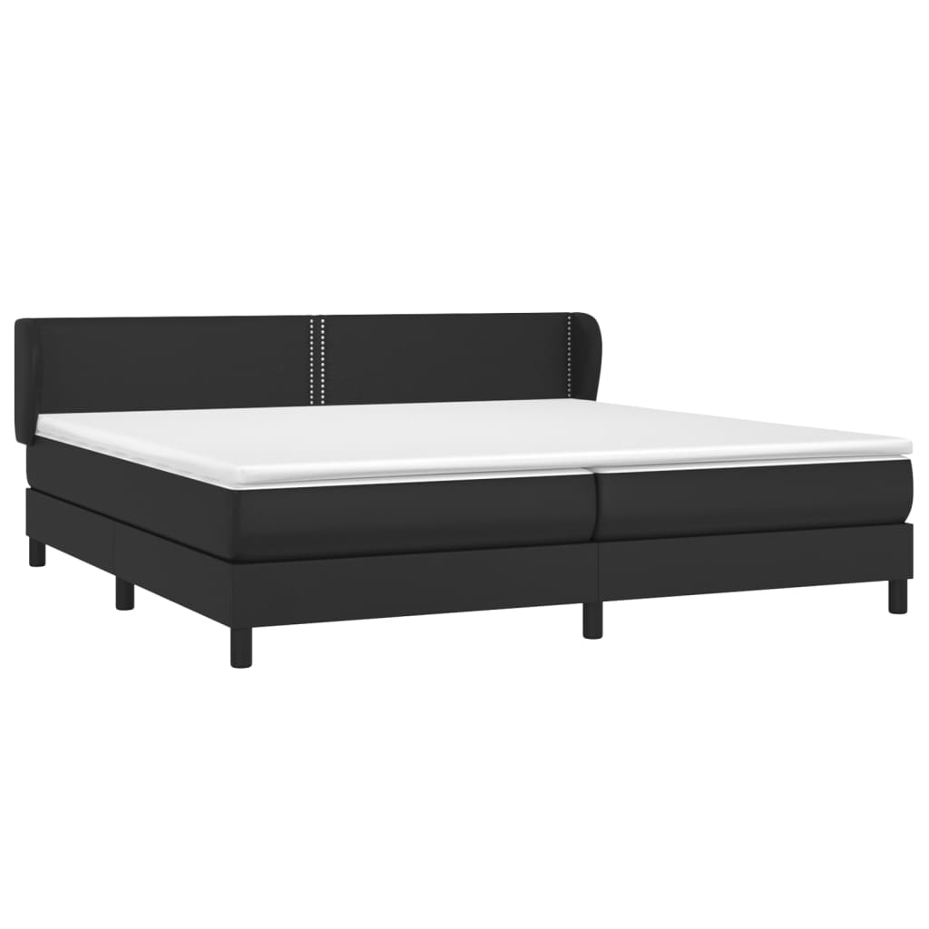 vidaXL Boxspring met matras kunstleer zwart 200x200 cm afbeelding