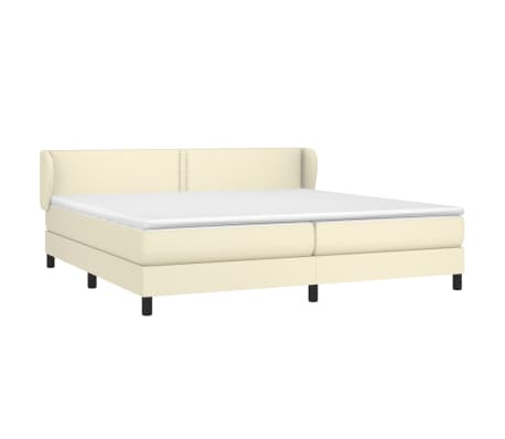 vidaXL Cama box spring con colchón cuero sintético crema 200x200 cm