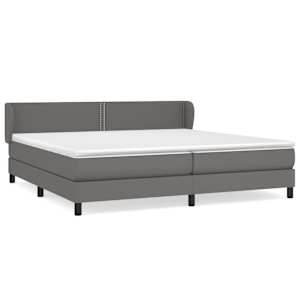 Box spring postel s matrací šedá 200x200 cm umělá kůže - obrázek 2