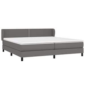 Box spring postel s matrací šedá 200x200 cm umělá kůže - obrázek 3