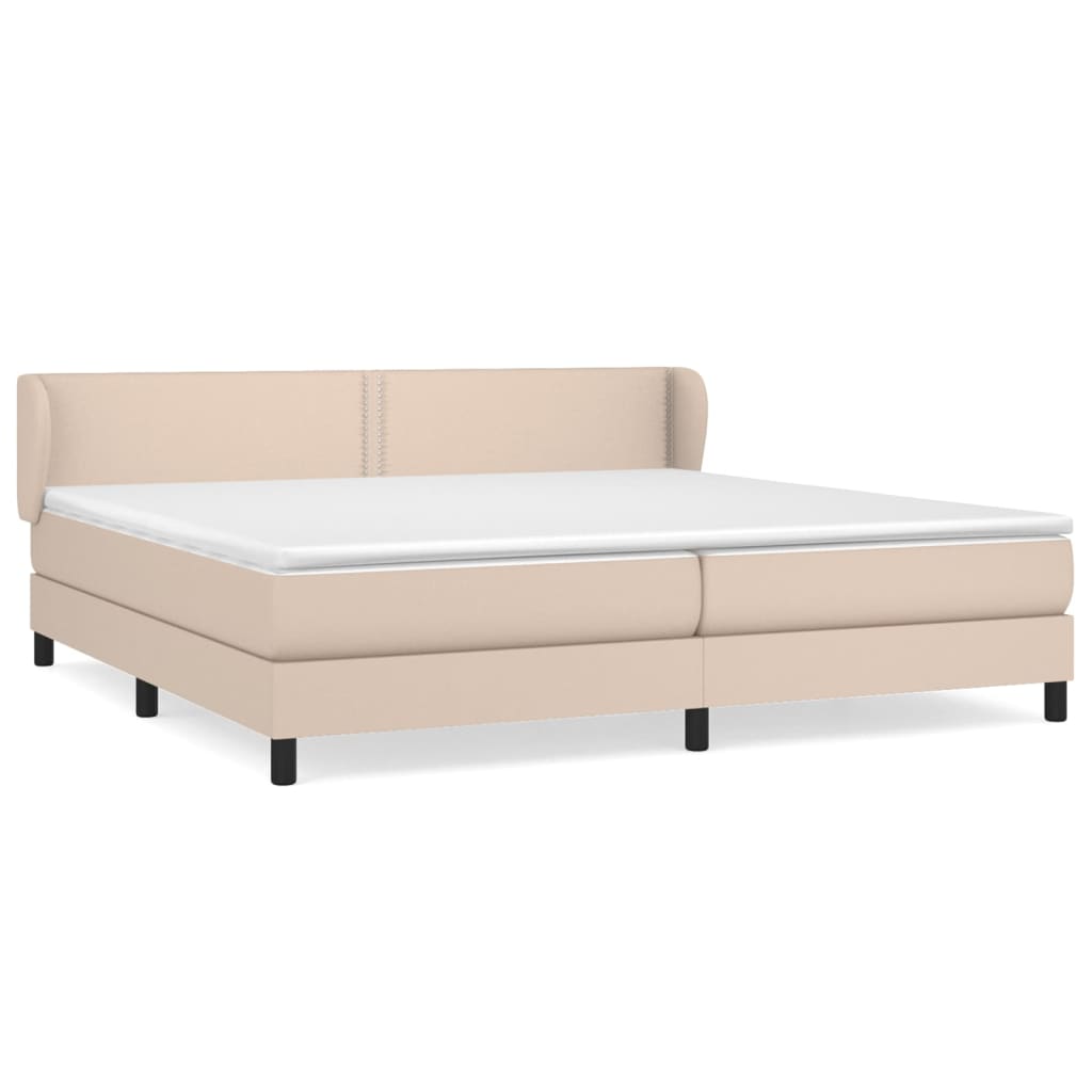 vidaXL Box spring postel s matrací cappuccino 200 x 200 cm umělá kůže