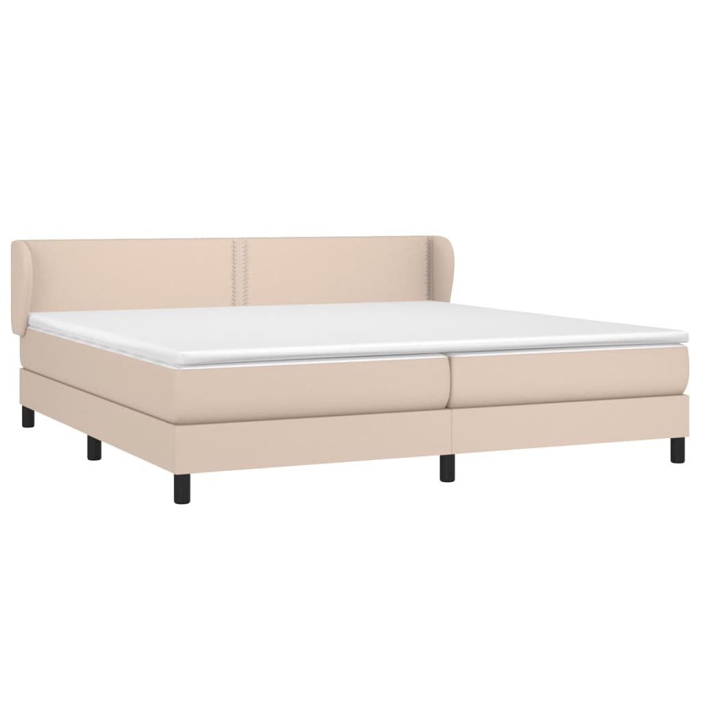 vidaXL Boxspring met matras kunstleer cappuccinokleurig 200x200 cm