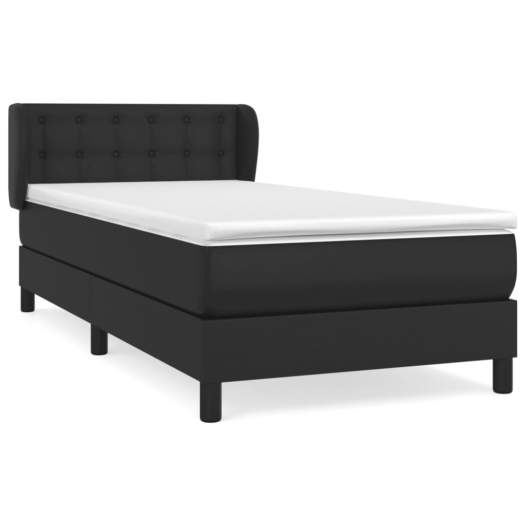 vidaXL Box spring postel s matrací černá 80 x 200 cm umělá kůže