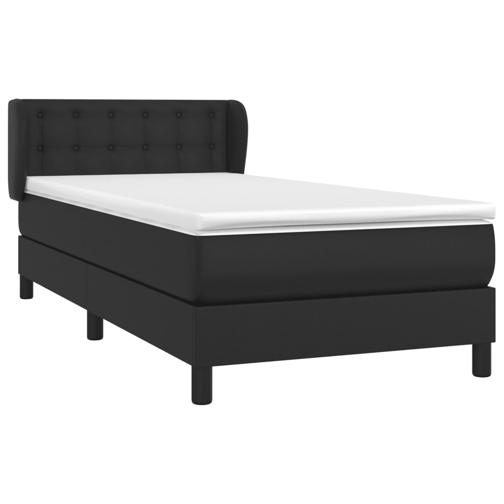 vidaXL Boxspring met matras kunstleer zwart 80x200 cm afbeelding