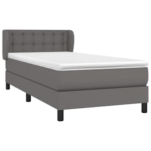 Box spring postel s matrací šedá 80 x 200 cm umělá kůže - obrázek 3