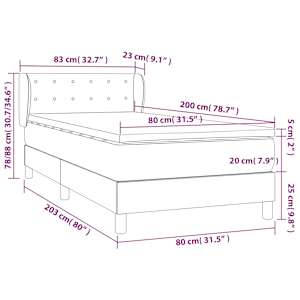 Box spring postel s matrací cappuccino 80 x 200 cm umělá kůže - obrázek 7