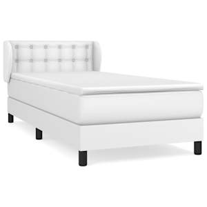Box spring postel s matrací bílá 90x190 cm umělá kůže - obrázek 2