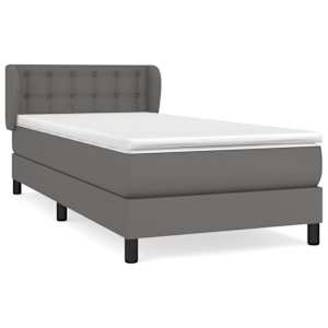 Box spring postel s matrací šedá 100x200 cm umělá kůže - obrázek 2