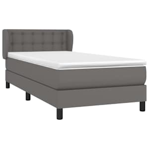 Box spring postel s matrací šedá 100x200 cm umělá kůže - obrázek 3