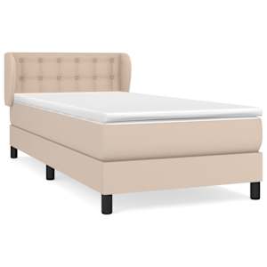 Box spring postel s matrací cappuccino 100x200 cm umělá kůže - obrázek 2