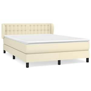 Box spring postel s matrací krémová 140x190 cm umělá kůže - obrázek 2