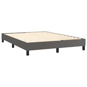 Box spring postel s matrací šedá 140 x 190 cm umělá kůže - obrázek 4