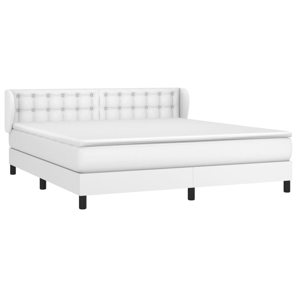 vidaXL Boxspring met matras kunstleer wit 160x200 cm afbeelding