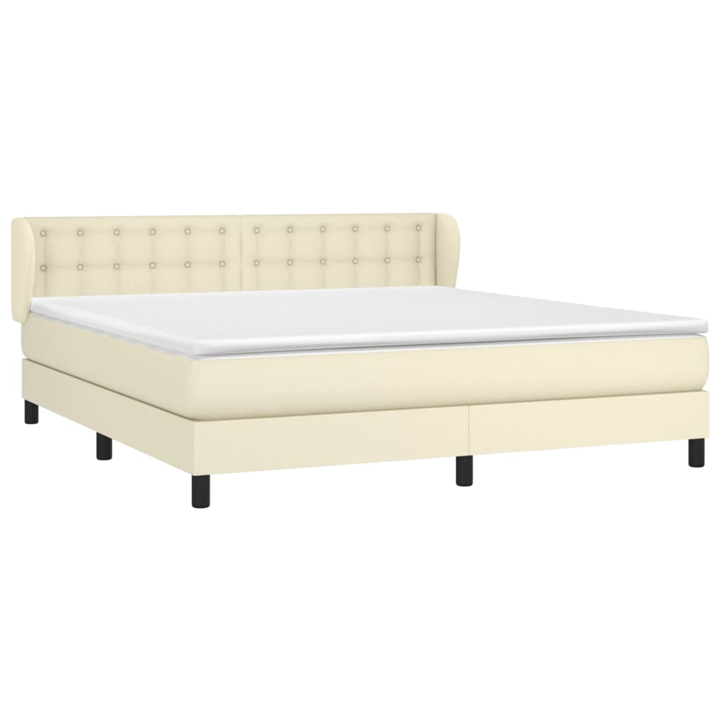 Box spring postel s matrací krémová 160x200 cm umělá kůže - obrázek 3