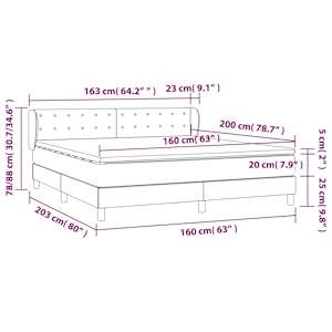 Box spring postel s matrací krémová 160x200 cm umělá kůže - obrázek 7