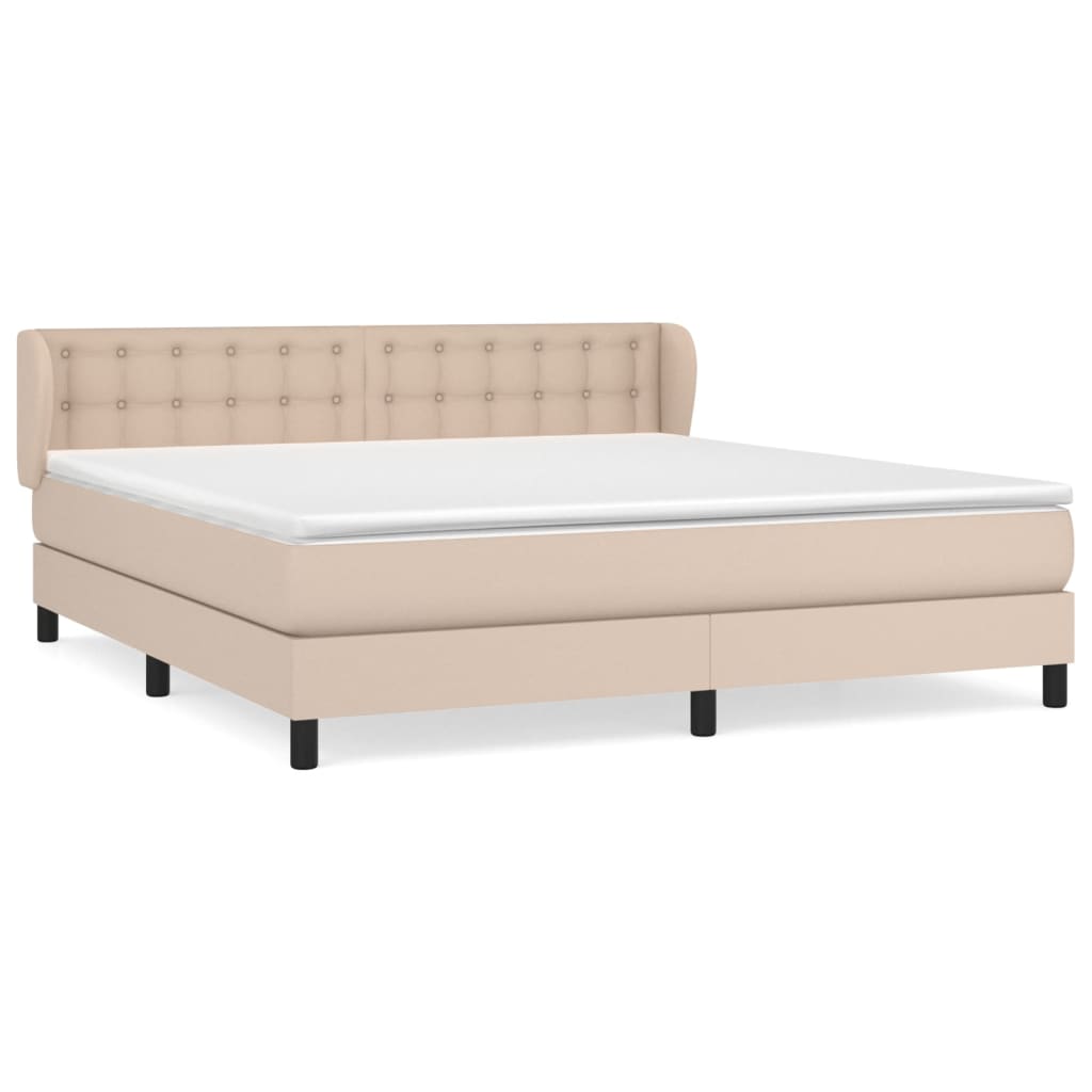 vidaXL Box spring postel s matrací cappuccino 160x200 cm umělá kůže