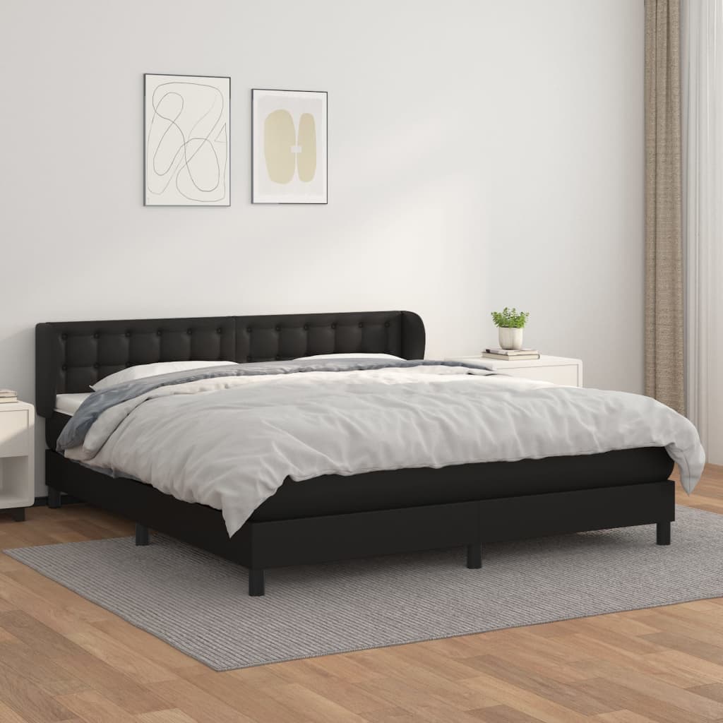  ΚΡΕΒΑΤΙ BOXSPRING ΜΕ ΣΤΡΩΜΑ ΜΑΥΡΟ 180X200ΕΚ.ΑΠΟ ΣΥΝΘΕΤΙΚΟ ΔΕΡΜΑ V-3127325