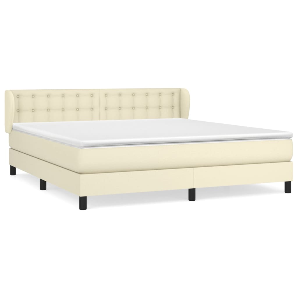 Box spring postel s matrací krémová 180x200 cm umělá kůže - obrázek 2