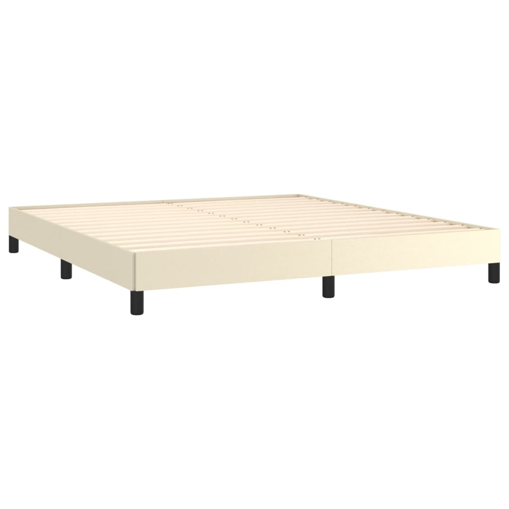Box spring postel s matrací krémová 180x200 cm umělá kůže - obrázek 4